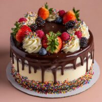 Tort Urodzinowy z Czekoladowym Ganache