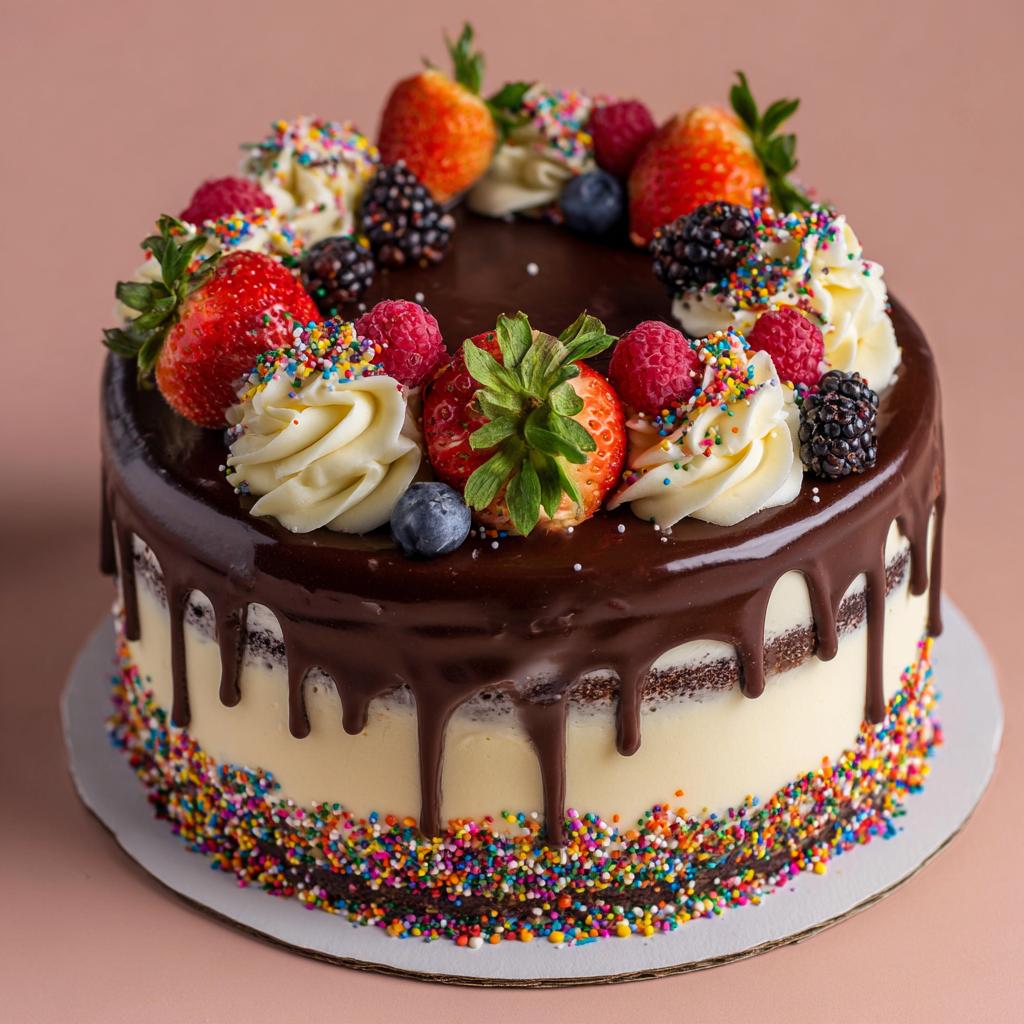 Tort Urodzinowy z Czekoladowym Ganache