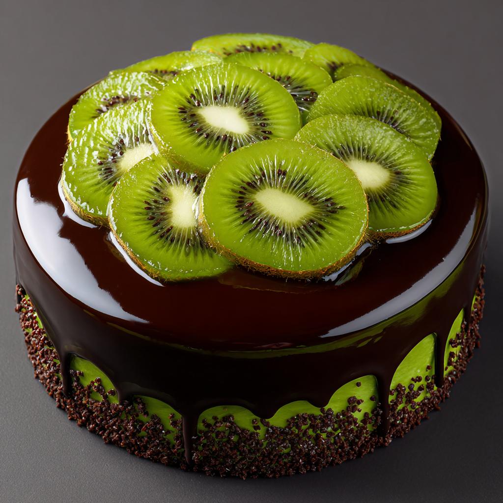 Tort Urodzinowy z Kiwi i Czekoladowym Ganache