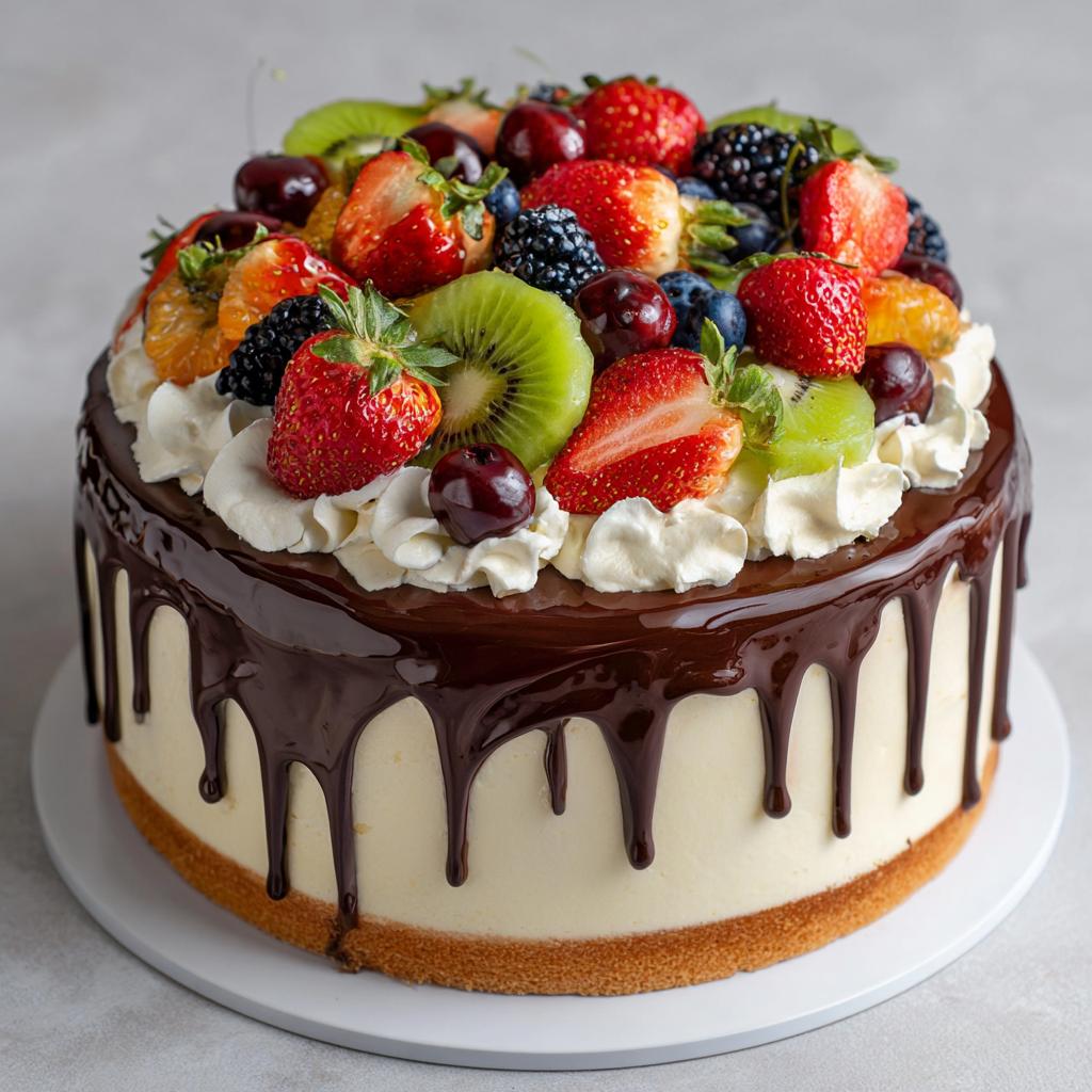 Tort Urodzinowy z Owocami i Czekoladą - detail 1