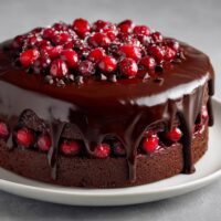 Tort urodzinowy czekoladowo-żurawinowy