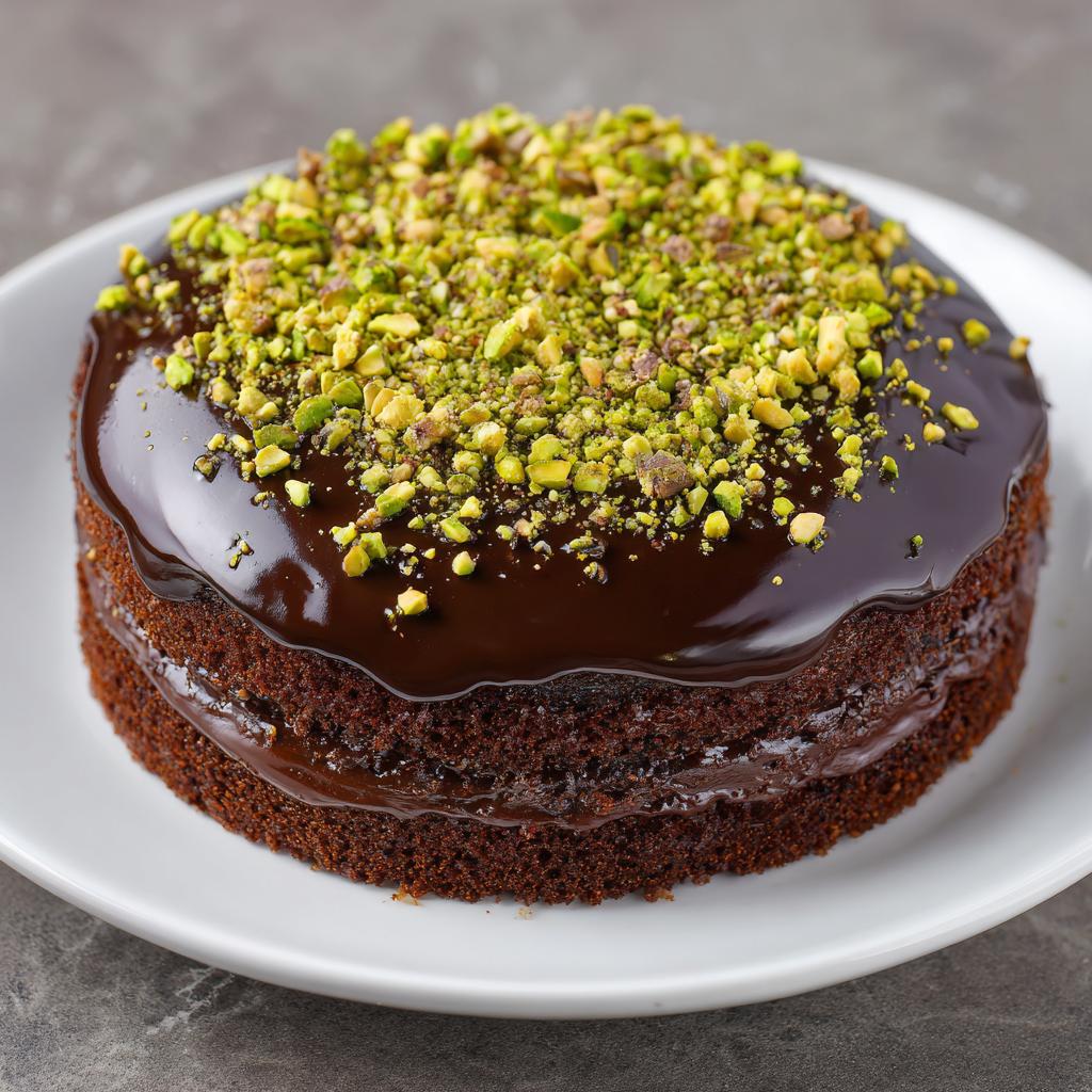 Tort urodzinowy z czekoladową kremą i pistacjami - detail 1