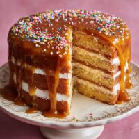 Tort urodzinowy z polewą karmelową