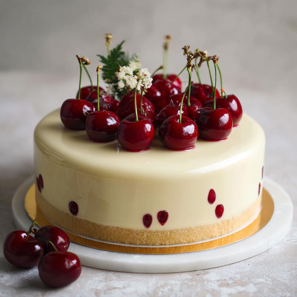 Tort z Białą Czekoladą i Wiśniami - detail 1