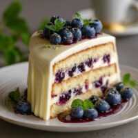 Tort z Borówkami i Białą Czekoladą