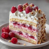 Tort z Malinami i Orzechami Laskowymi