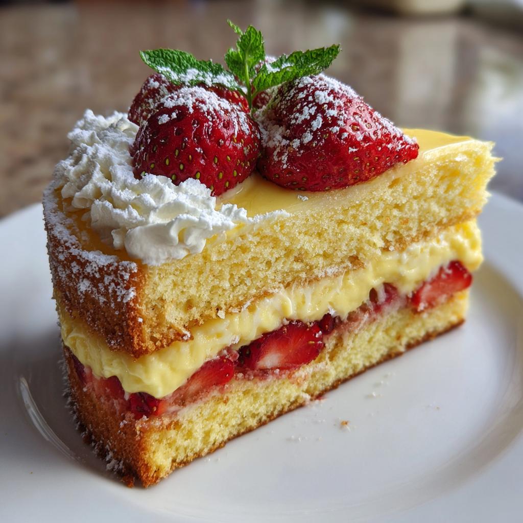 Wiosenny Tort z Kremem Budyniowym i Truskawkami - detail 1