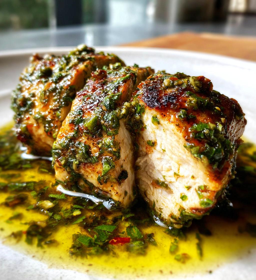air fryer chimichurri chicken fillet - detail 1