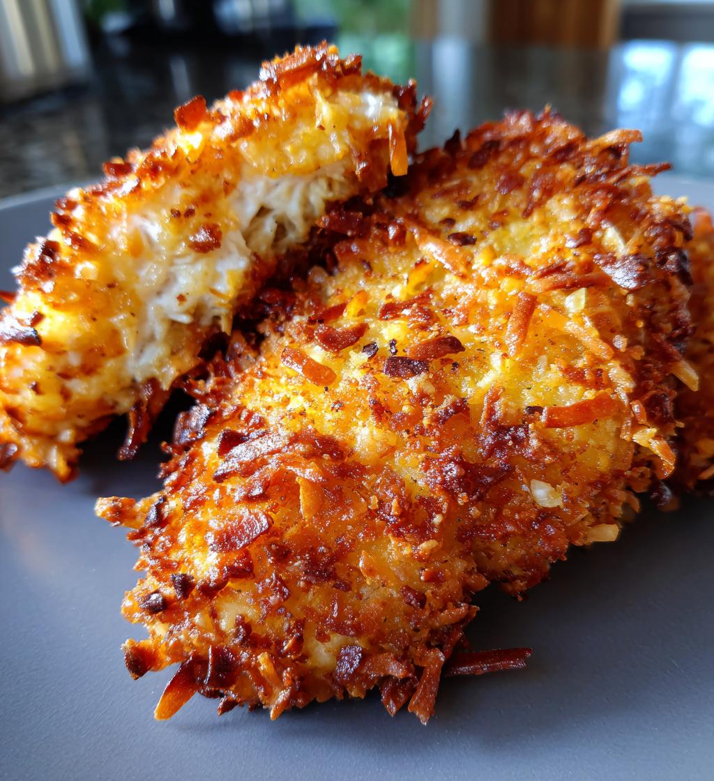 air fryer coconut crusted chicken fillet recipe - detail 1
