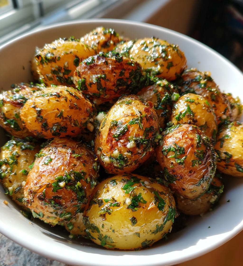 air fryer garlic and parsley baby potatoes are delicious