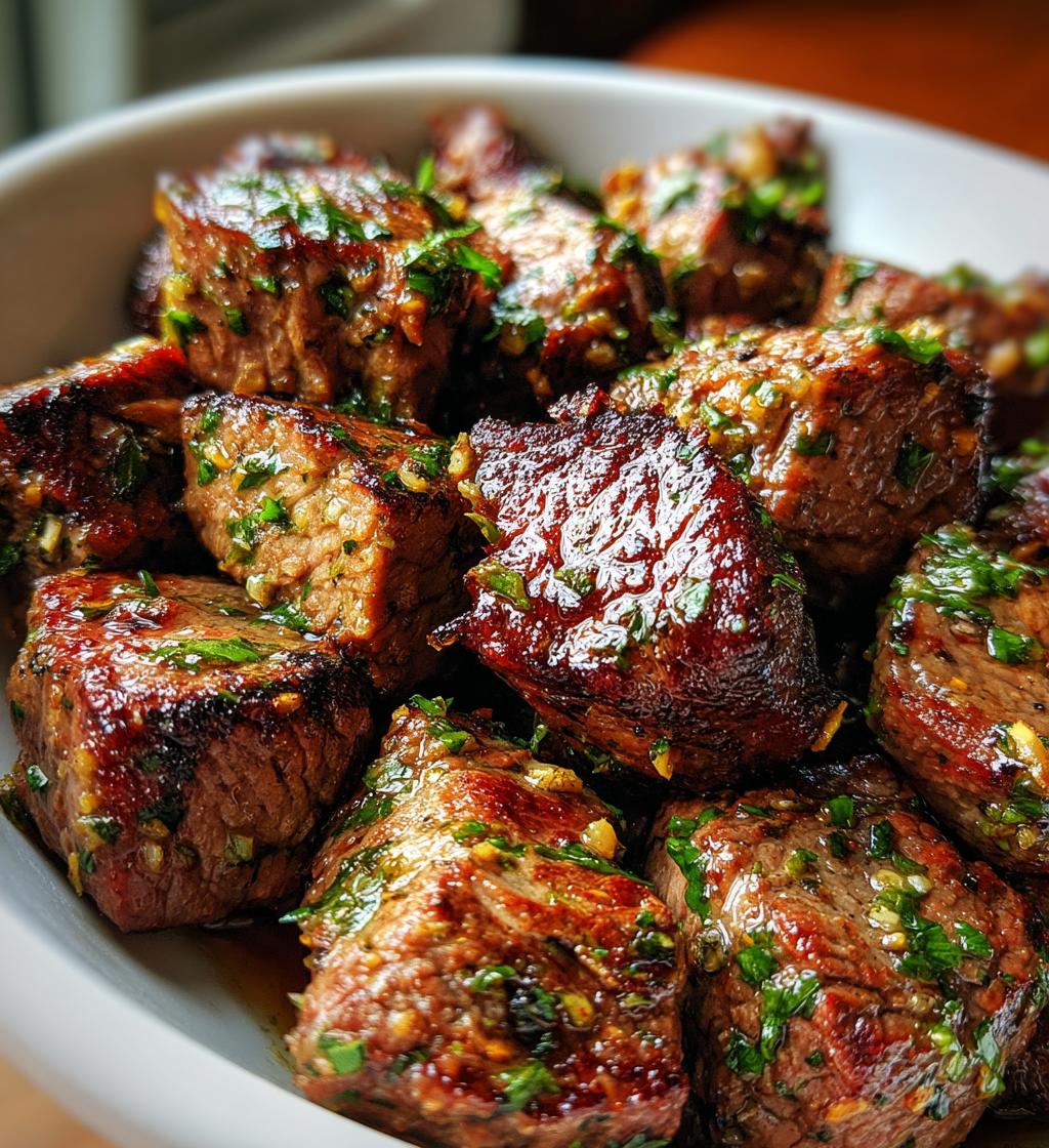 air fryer garlic butter steak bites are deliciously easy - detail 1