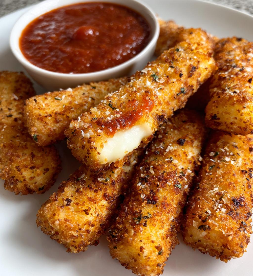air fryer mozzarella sticks - detail 1