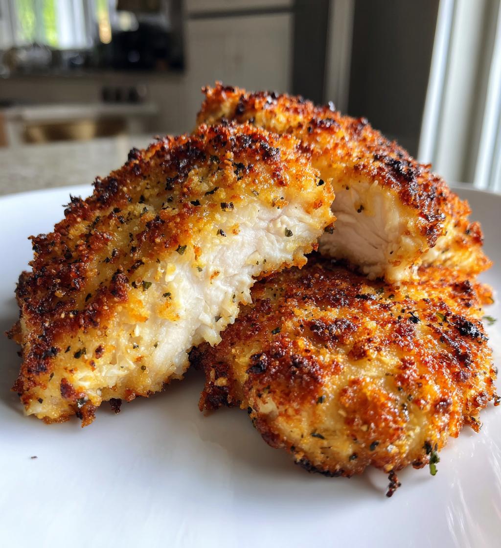 air fryer parmesan crusted chicken is a must try