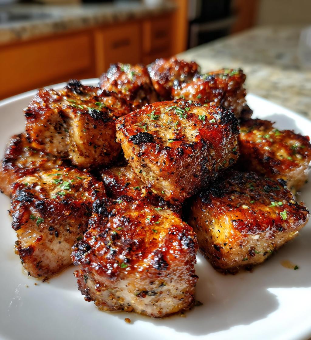 air fryer pork chop bites are a delicious treat - detail 1