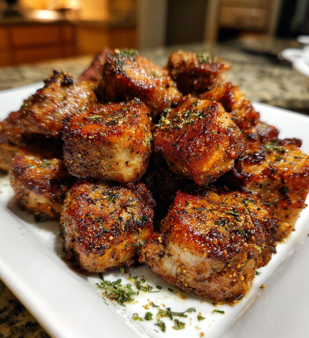 air fryer pork chop bites are a delicious treat