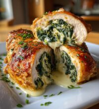 air fryer spinach and cheese stuffed chicken breast delights