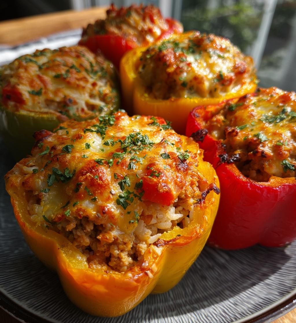 air fryer turkey stuffed peppers recipe - detail 1