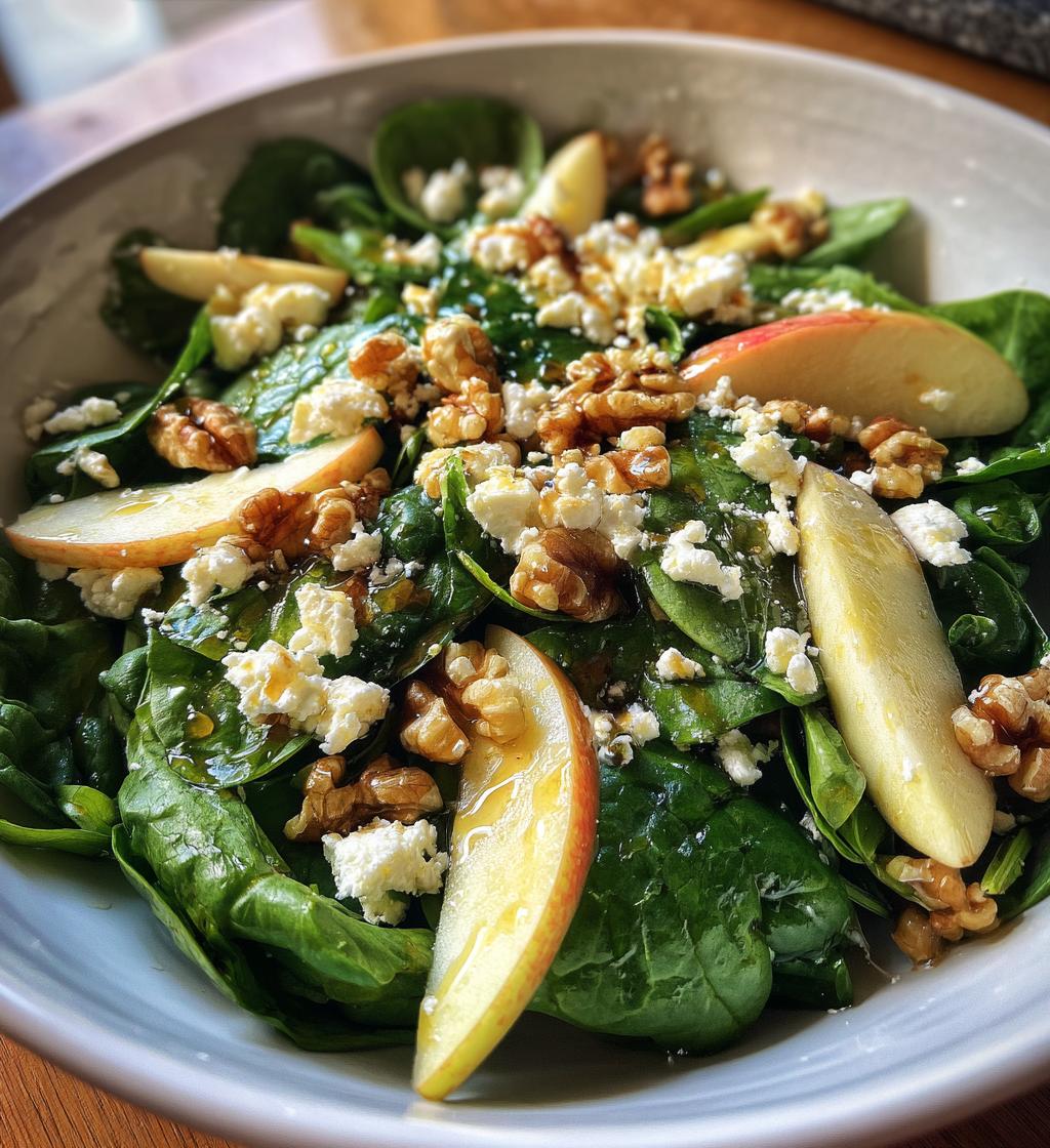 apple feta spinach salad is a delicious healthy choice - detail 1