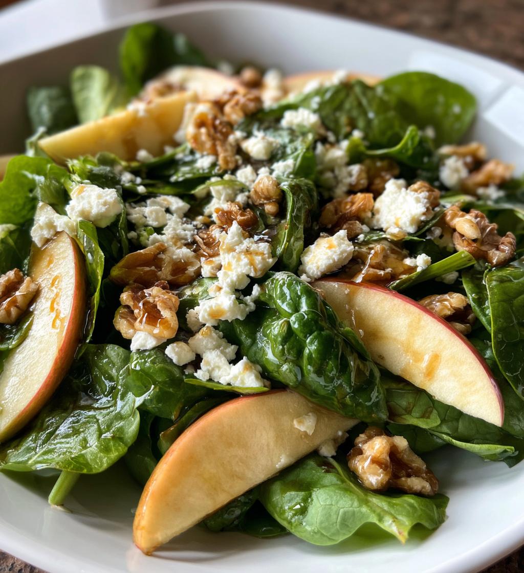 apple feta spinach salad is a delicious healthy choice