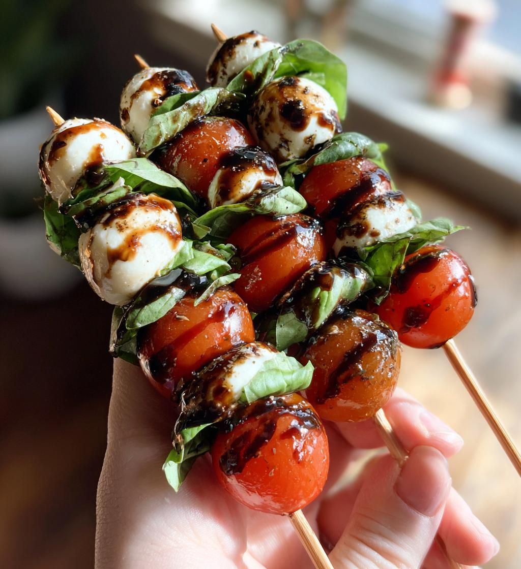 caprese skewers recipe easy appetizer - detail 1