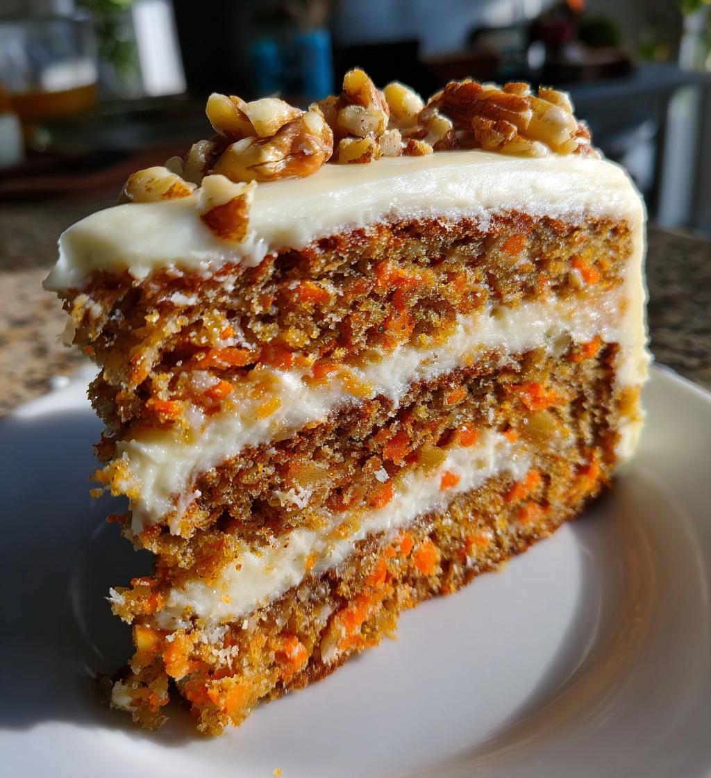 carrot cake with cream cheese frosting is delicious