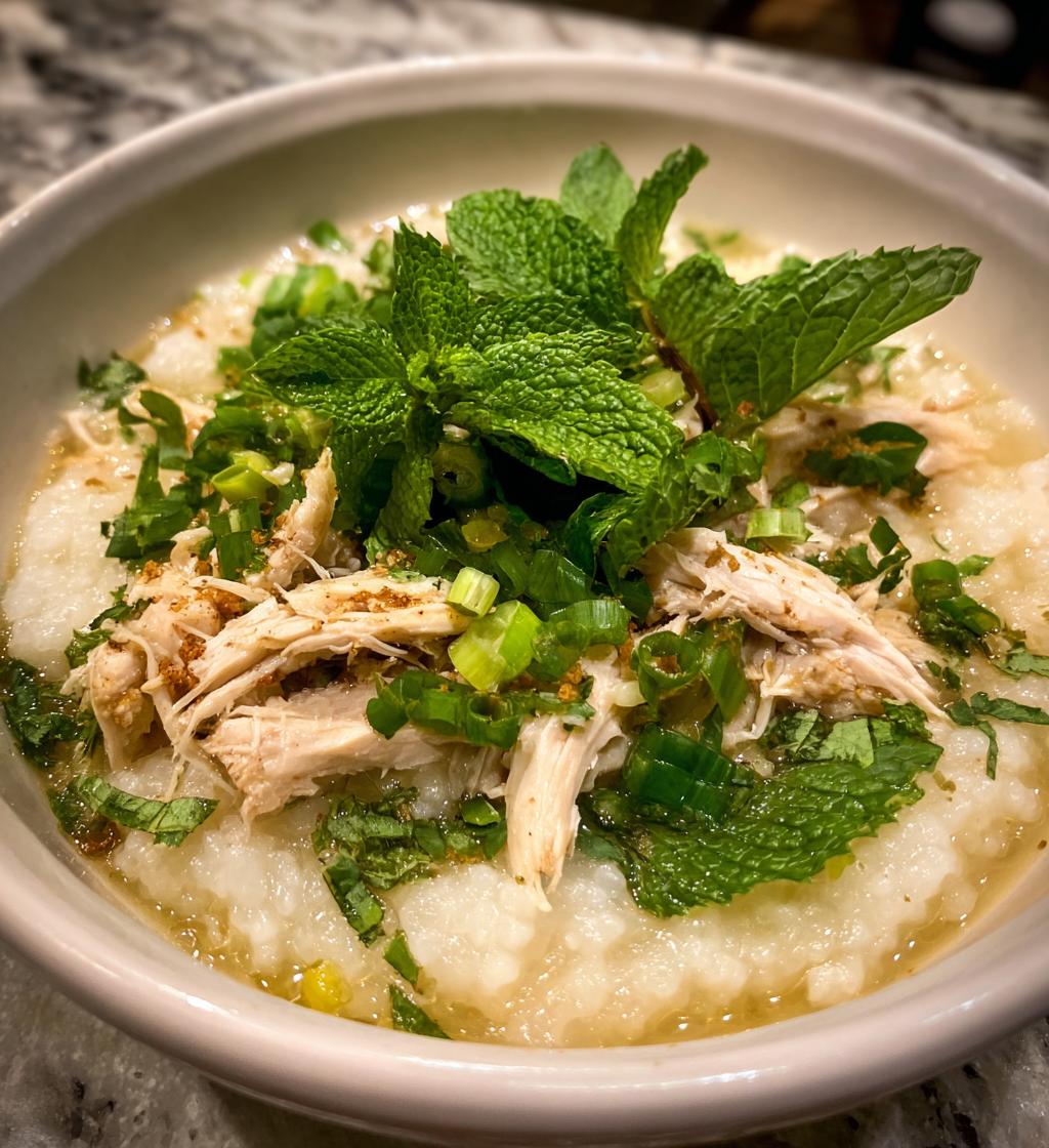 chao ga vietnamese chicken and rice porridge is delicious - detail 1