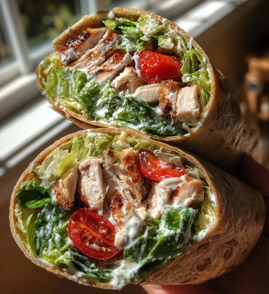 chicken caesar wrap is a delicious and healthy meal - detail 1