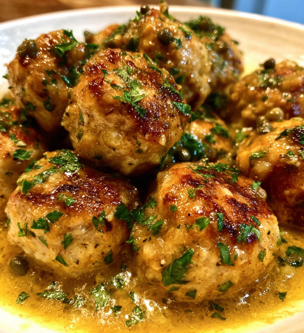 chicken piccata meatballs recipe - detail 1