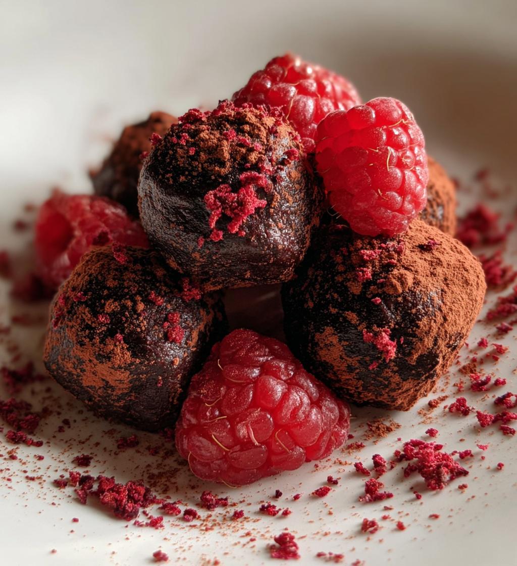 chocolate raspberry truffles recipe - detail 1