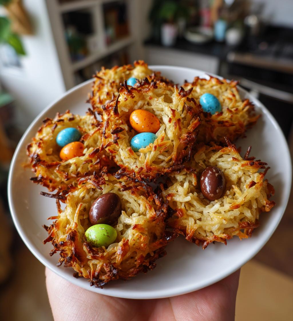 coconut easter nest cookies are a delightful treat - detail 1