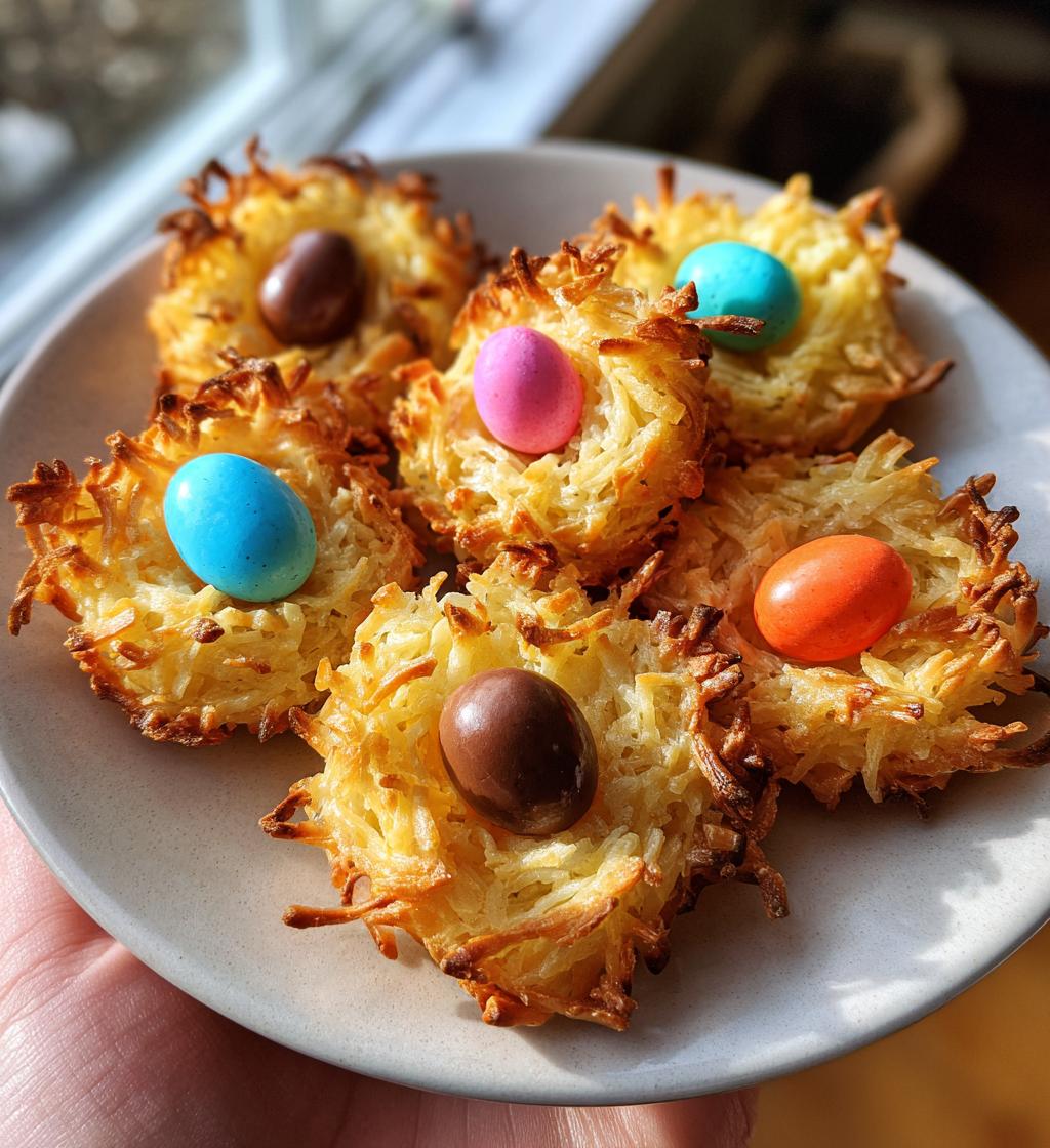 coconut easter nest cookies are a delightful treat