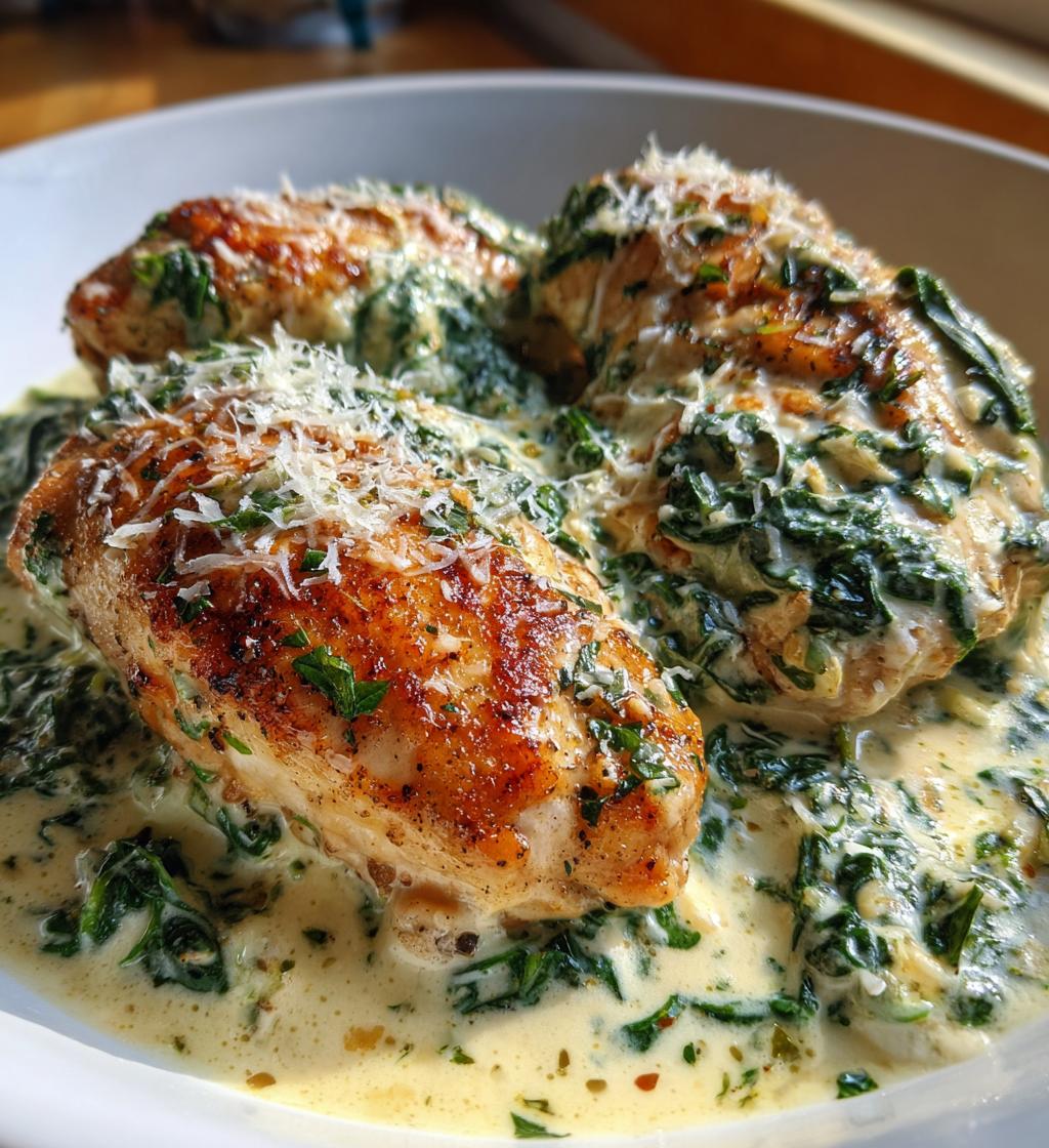 creamy chicken florentine is a delicious dinner option
