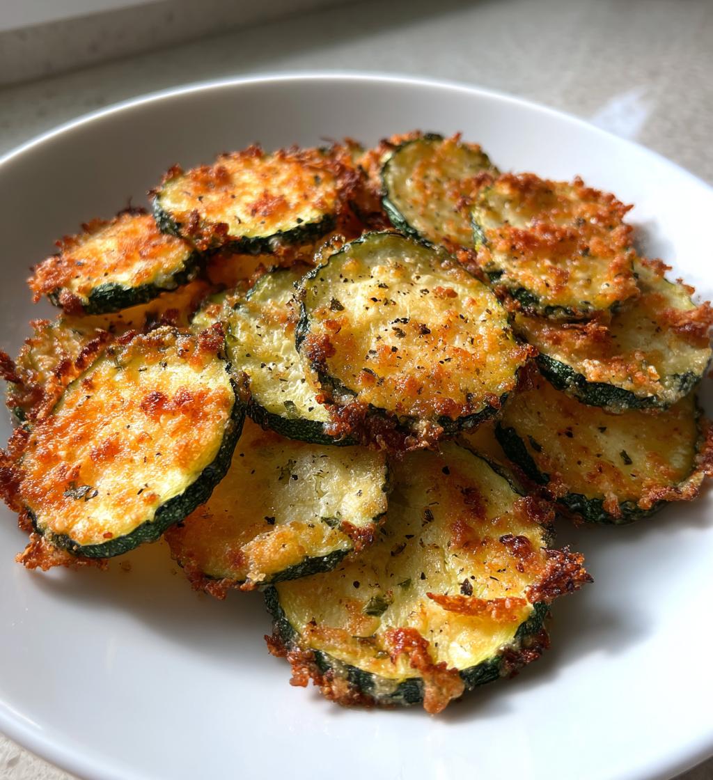 crispy baked zucchini chips are a healthy snack