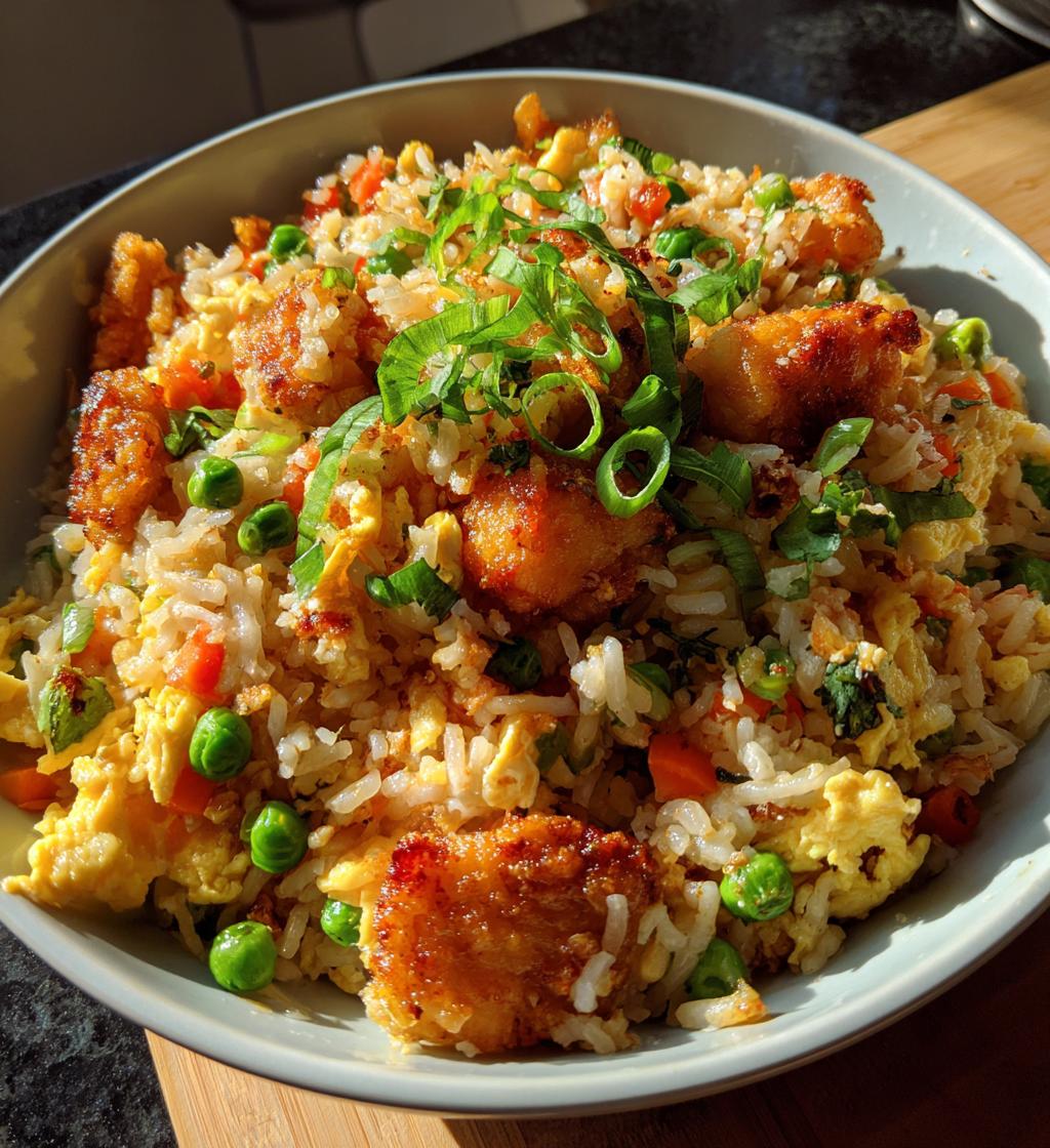 crispy orange chicken fried rice recipe