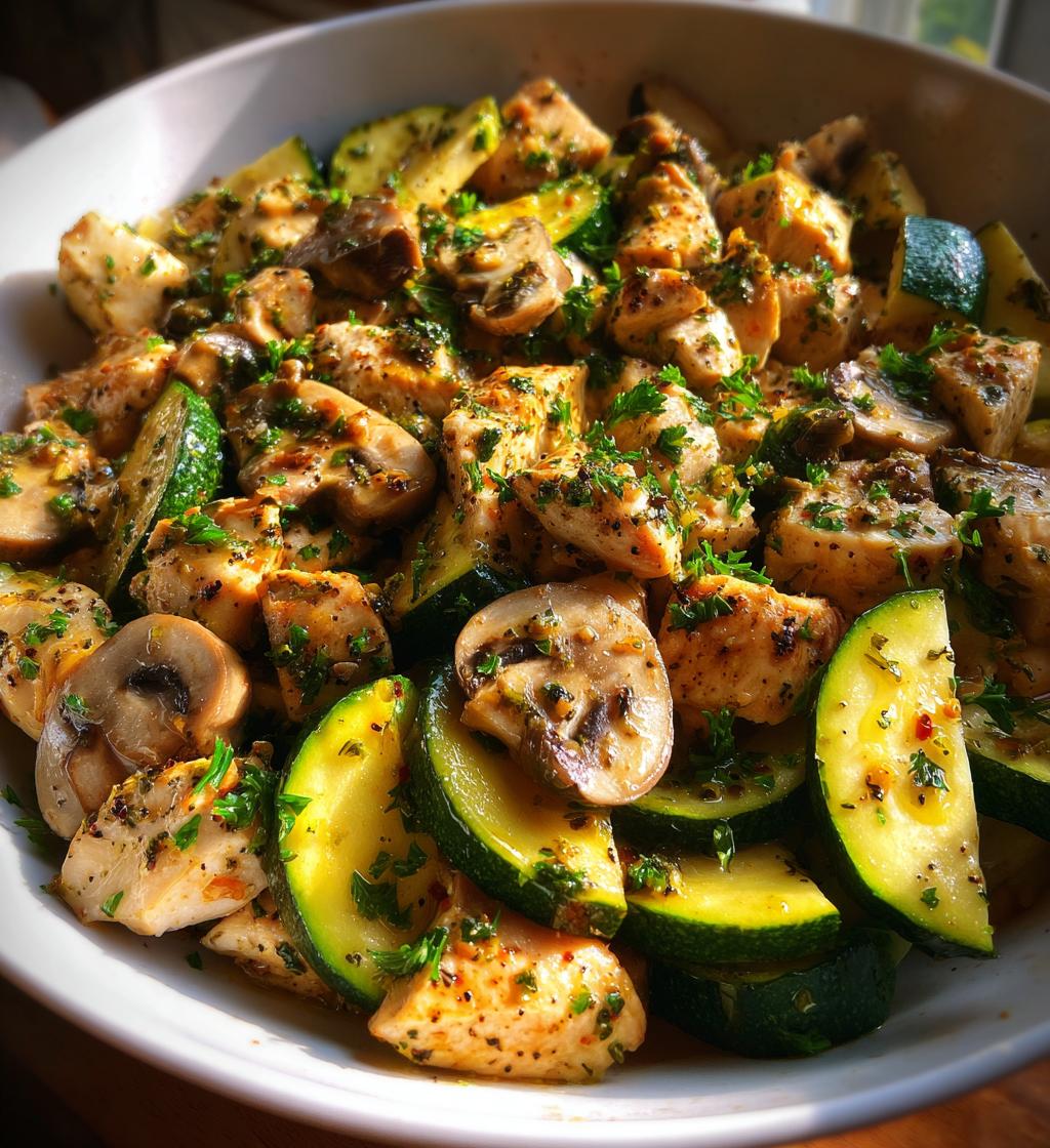 easy chicken mushrooms zucchini recipe - detail 1