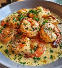 easy creamy garlic shrimp is a delicious recipe