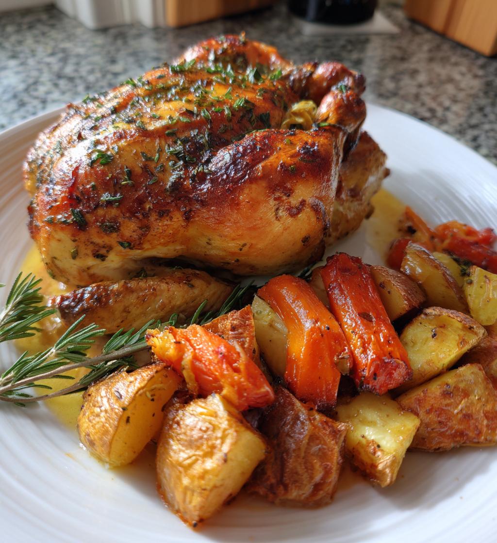 feta brined roast chicken is a delicious dinner option
