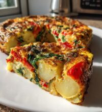 frittata with potatoes red peppers and spinach recipe