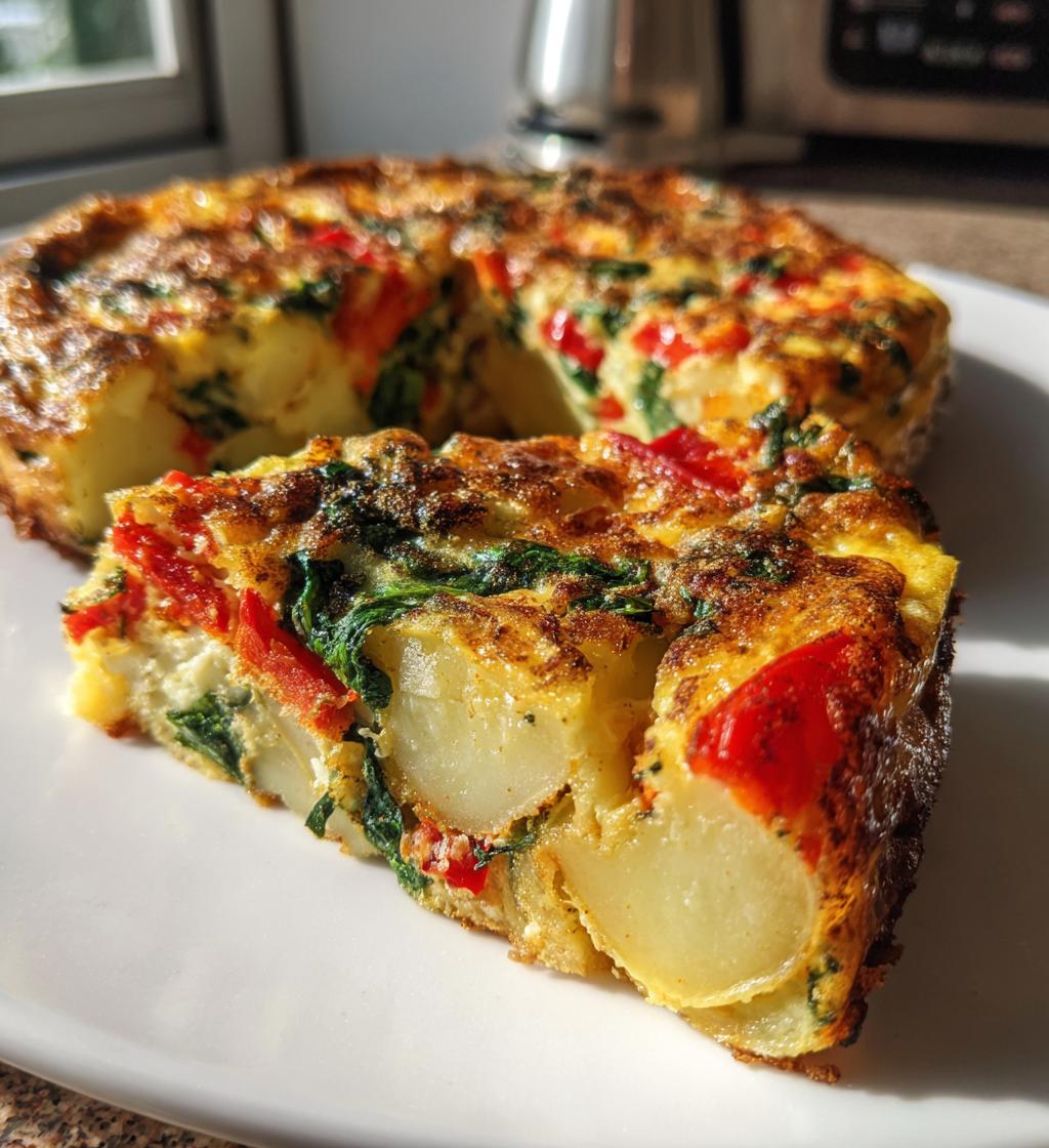 frittata with potatoes red peppers and spinach recipe