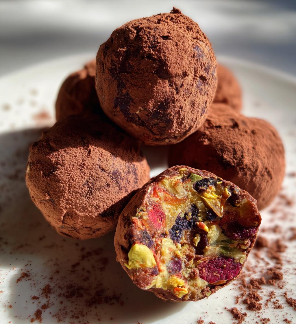 fruity nutty truffles recipe easy dessert - detail 1