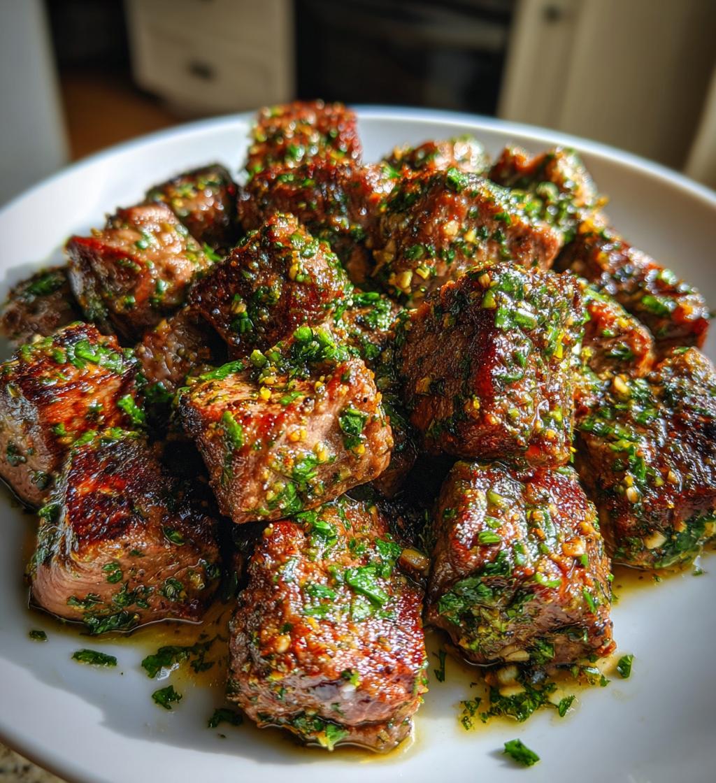 garlic herb steak bites are a delicious treat - detail 1
