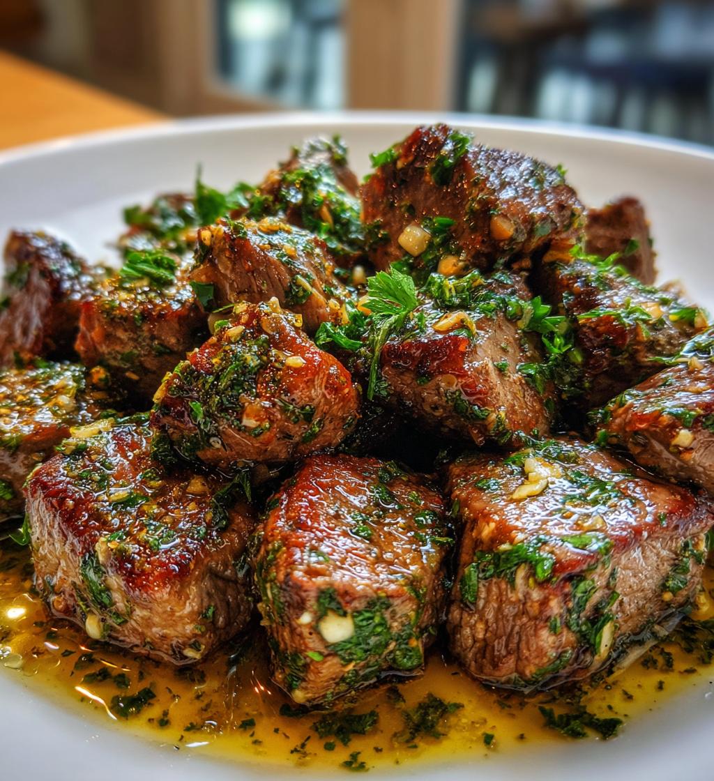 garlic herb steak bites are a delicious treat