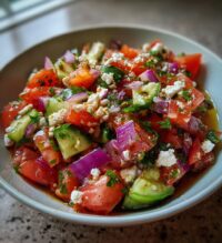 greek salsa is a delicious twist on traditional salsa