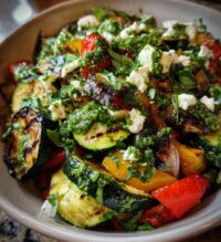 grilled vegetable salad basil dressing