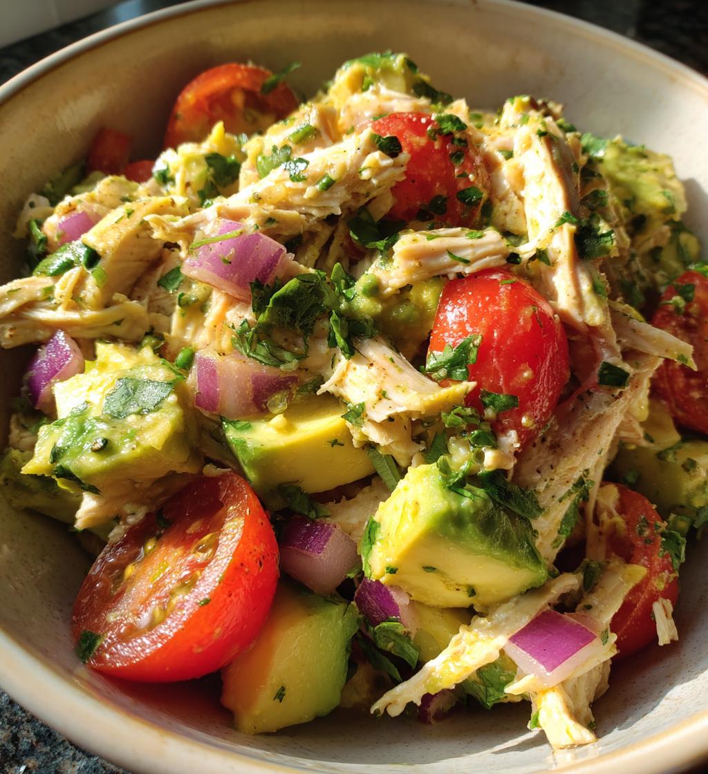 healthy avocado chicken salad is a nutritious choice - detail 1