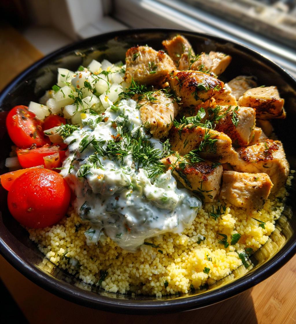 herbed chicken couscous bowls with tzatziki a flavorful delight - detail 1