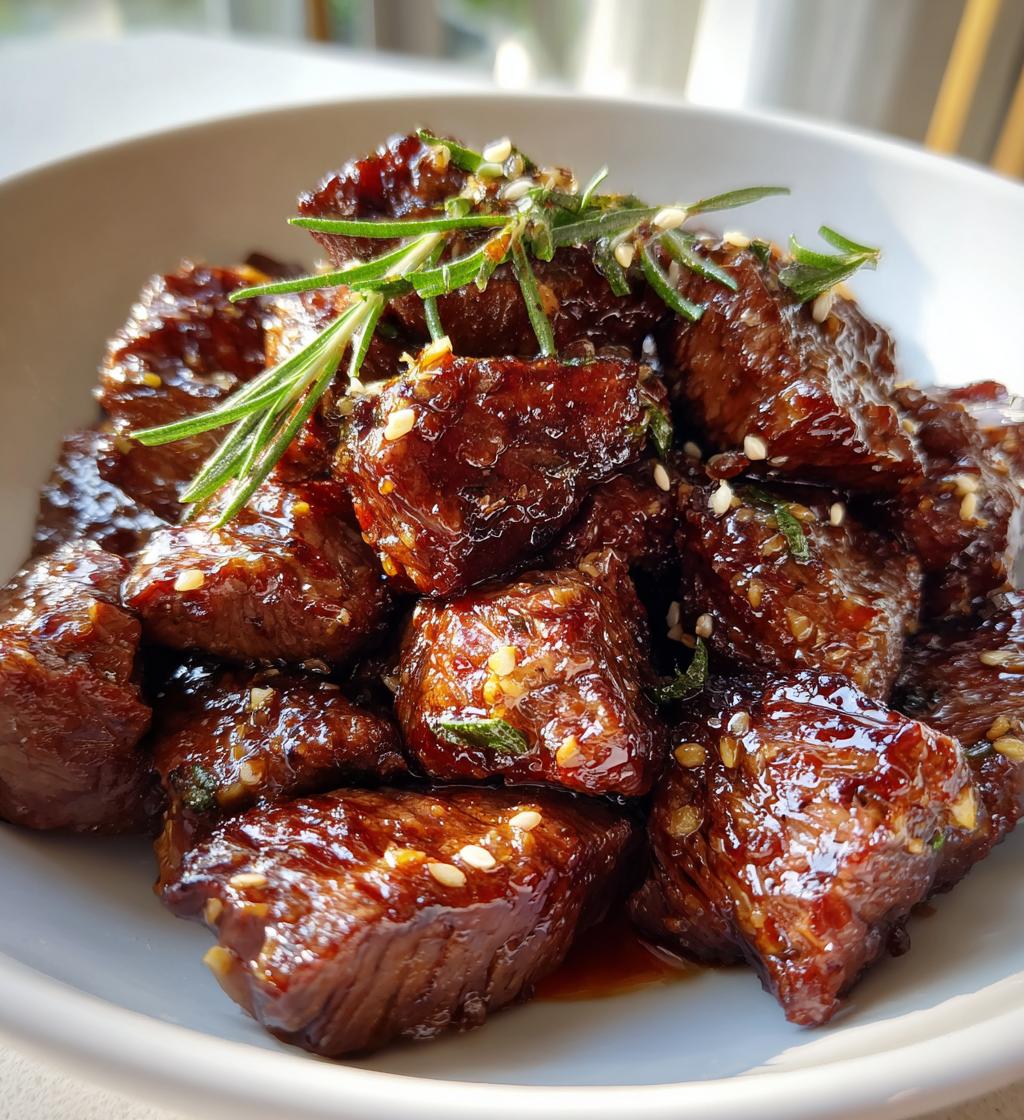 honey garlic steak bites recipe - detail 1