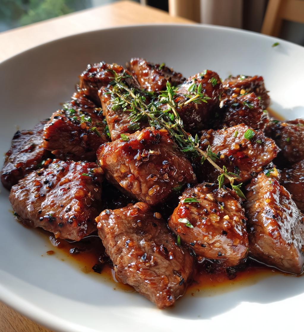 honey garlic steak bites recipe