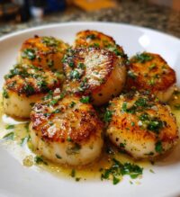 lemon butter scallops are a delicious seafood delight