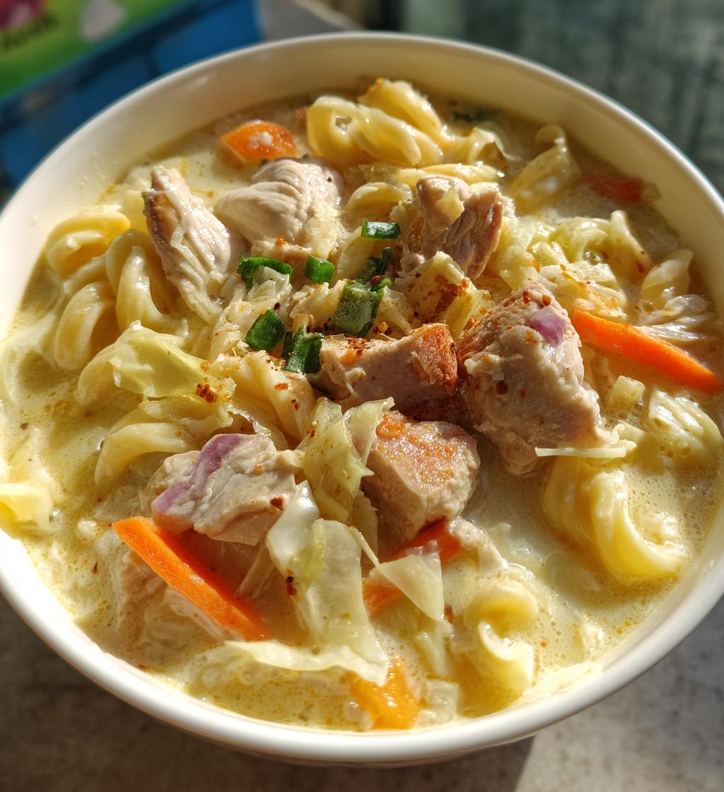 macaroni chicken sopas is a delicious filipino dish - detail 1